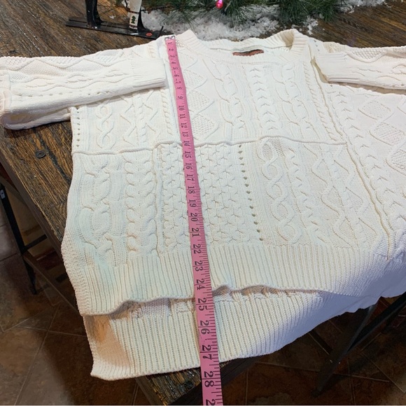 Anthropologie Jasmin Pilcro white cableknit sweater, XL Anthro Letterpress - Picture 14 of 15